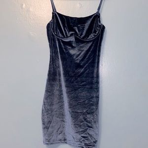 Grayish blue velour dress
